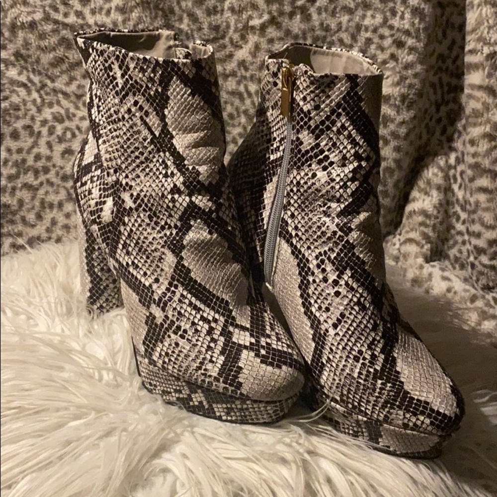 Snake Skin Booties